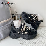 Taooba Christmas Gift outfit   Thick soled height increasing shoes women sport shoes women chunky platform sneakers women harajuku sneakers