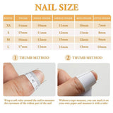 Taooba 10Pcs Handmade Manicure Medium Almond Fake Nails French Limited Press On Nails Elegant Design with Adhesive Nail File Set