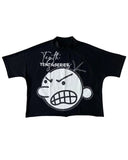 Taooba New Y2K Clothes Harajuku Casual Gothic Tops Pure Cotton T Shirt Hip Hop Retro Cartoon Oversized Graphic Print T Shirt Men Women