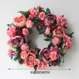 Taooba Artificial Peony Wreath Garland Rattan Home Decor Wedding Wreath Flower Home Door Decoration Wedding Centerpieces for Tables