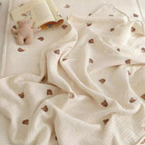 Taooba-MILANCEL Ins Hot Newborn Baby Blanket Korean Bear Embroidery Kids Sleeping Blanket Cotton Bedding Accessories