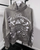 Taooba Trendy Street Hip-hop Rock Fashion Personality Hoodie Y2k Anime Letter Print Casual Loose Oversized Couple Pullover Sweatshirt