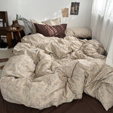 Taooba Dark Academia Vintage Brown Bedding Set