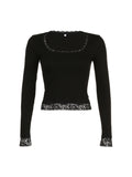 Taooba Jaidah Lace Square Neck Top