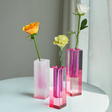 Taooba Acrylic Pillar Bud Vase Tabletop Glass Vases Luxury Decorative Crystal Nordic Room Decoration Home Decor Home Vase