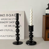 Taooba Black Candle Holder Home Decor Candlesticks Living Room Modern Decoration Glass Vase Bookshelf Decor Candle Stick Holder