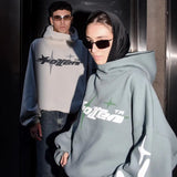 Taooba  New Star Letter Printed Hoodie 2024 American Style Men's and Women's Street Decoration Casual Loose Y2K Couple Wear