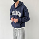 Taooba  No. 5421 DARK BLUE CHICAGO LETTERED HOODIE