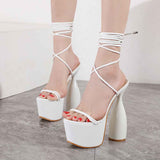 Taooba Christmas Gift outfit -Waterproof Platform Heterosexual High Heel Sandals