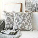 Taooba-Brownish Grey Embroidered Cushion Cover