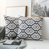 Taooba-Brownish Grey Embroidered Cushion Cover