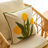 Taooba-Embroidered Colorful Tulips Cushion Cover