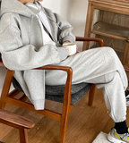 Taooba  No. 4091 GRAY ZIP-UP HOODIE & SWEATPANTS (TOP & BOTTOM)