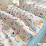 Taooba Christmas Gift Summer Bedding Set 2024 Ins Twin Queen Duvet Cover Flat Sheet Pillowcase No Filler Girl Boys Hotel Home Bed Linens