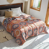 Taooba-Bedspreads Quilted Summer Bohemian Style Cotton Gauze Throw Blankets On The Bedding Comforter Quilt For Sofa Cover 200*230cm