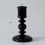 Taooba Black Candle Holder Home Decor Candlesticks Living Room Modern Decoration Glass Vase Bookshelf Decor Candle Stick Holder