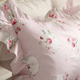 Taooba-New Sweet pink LOVE bedding set rustic ruffle duvet cover print quilt cover elegant wrinkle bed sheet bedspread princess bedding