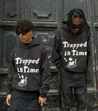 Taooba  Hooded Jacket Travis Scott Hip Hop Street Time Swirl Foaming Graffiti Print Letter Hoodie Sweatshirt Y2K Retro Casual Jacket black friday