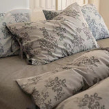 Taooba Floral Jacquard Bedding Set with Bow Tie - Grey