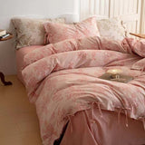 Taooba Floral Jacquard Bedding Set with Bow Tie - Pink