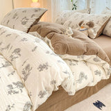 Taooba Floral Print Vintage Creamy Bedding Set