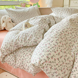 Taooba Floral Printing Cotton Twill Bedding Set - Pink Rose