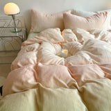 Taooba Pastel Peachy to Green Gradient Fleece Bedding Set