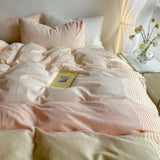 Taooba Pastel Peachy to Green Gradient Fleece Bedding Set