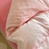 Taooba Pastel Pink to Yellow Gradient Fleece Bedding Set