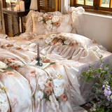 Taooba Garden Oil Painting Bedding Set - Pink