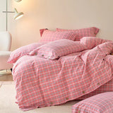 Taooba Gingham Bedding Set - Grey