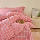 Taooba Gingham Bedding Set - Grey