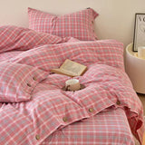 Taooba Gingham Bedding Set - Grey