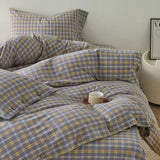 Taooba Gingham Bedding Set - Grey