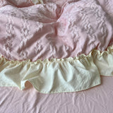 Taooba Kawaii Princess Seersucker Ruffled Bedding Set