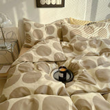 Taooba Beige Large Polka Dot Bedding Set