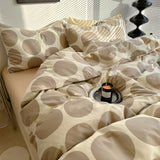 Taooba Beige Large Polka Dot Bedding Set