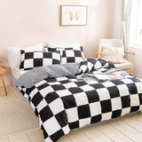 Taooba Large Black & White Check Bedding Set