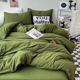 Taooba Crumpled Solid Color Sheets Bedding Set