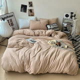 Taooba Crumpled Solid Color Sheets Bedding Set