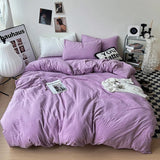 Taooba Crumpled Solid Color Sheets Bedding Set