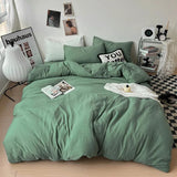 Taooba Crumpled Solid Color Sheets Bedding Set