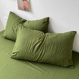 Taooba Crumpled Solid Color Sheets Bedding Set