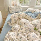 Taooba Pastel Blue Flowers Print Bedding Set