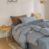 Taooba Mini Plaid Print Pastel Bedding Set