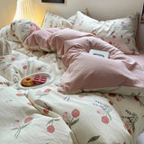 Taooba Pastel Tulip Flower Print Bedding Set