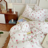 Taooba-Soft Pastel Tulip Floral Print Bedding Set