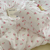 Taooba-Soft Pastel Tulip Floral Print Bedding Set