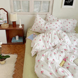 Taooba-Soft Pastel Tulip Floral Print Bedding Set