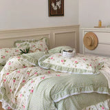 Taooba Pastoral Floral Lace Bedding Set